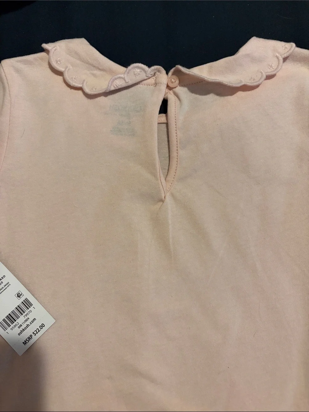 OshKosh B'gosh Light Pink Short-Sleeve Tee with Scalloped Peter Pan Collar